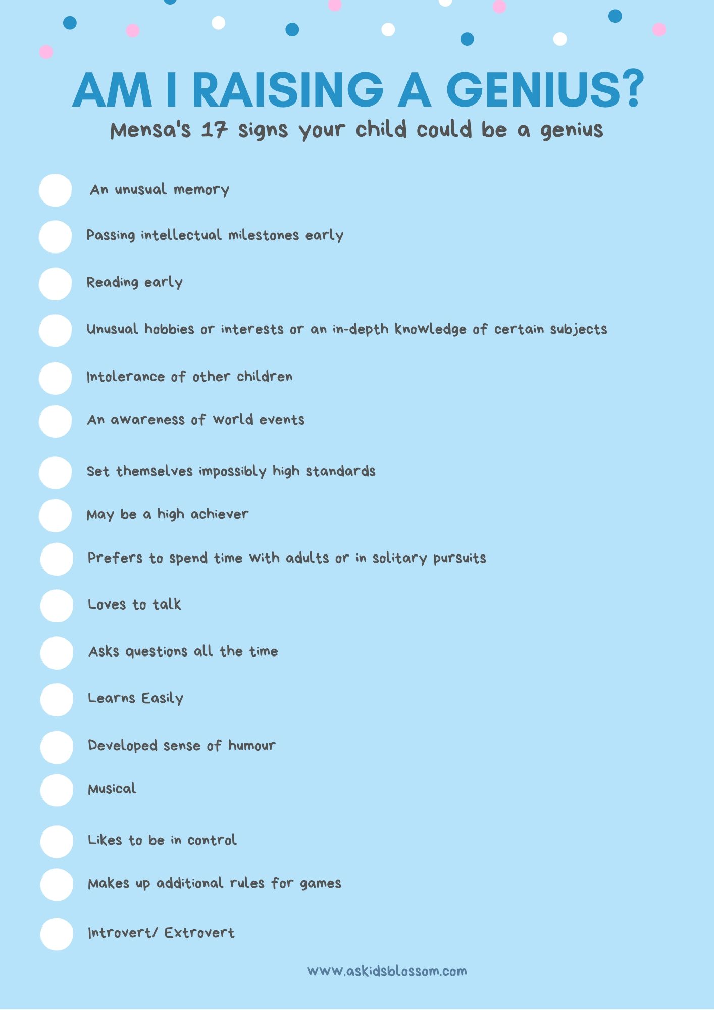 is my child gifted checklist